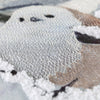 Gray Winter Birds Decorative Lumbar Throw Pillow