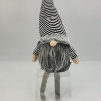 Gray Stripe Sitting Gnome