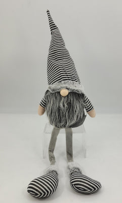 Gray Stripe Sitting Gnome