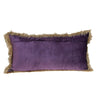 Boho Purple with Gold Fringe Decorative Lumbar Throw Pillow