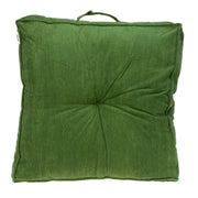Corduroy Styled Olive Green Tufted Floor Pillow