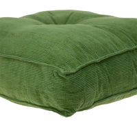 Corduroy Styled Olive Green Tufted Floor Pillow