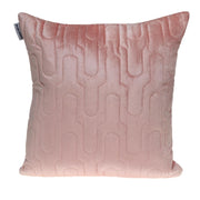 Geometric Lush Quilted Metallic Pink Throw Pillow