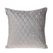 Taupe Tufted Velvet Quilted Throw Pillow