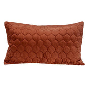 Burnt Orange Tufted Velvet Quilted Lumbar Throw Pillow