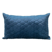 Navy Blue Tufted Velvet Quilted Lumbar Throw Pillow