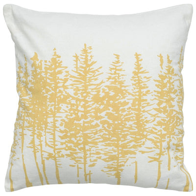 Yellow Ivory Grove of Trees Down Throw Pillow