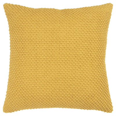 Yellow Nubby Textured Modern Throw Pillow