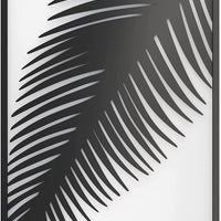 Minimalist Modern Black Metal Palm Leaf Wall Art