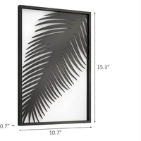 Minimalist Modern Black Metal Palm Leaf Wall Art