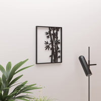 Minimalist Modern Black Metal Bamboo Stalks Wall Art