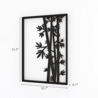 Minimalist Modern Black Metal Bamboo Stalks Wall Art