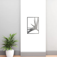 Minimalist Modern Black Metal Fan Palm Leaf Wall Art