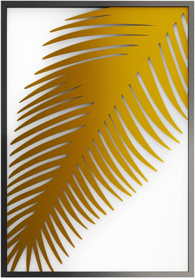 Mod Black and Gold Metal Palm Leaf Wall Art