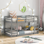 Pastel Gray Twin Over Twin Dual Ladder Bunk Bed