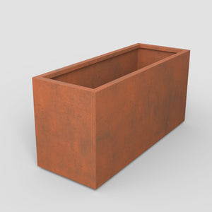 31" Mod Earthy Rust Color Designer Metal Planter Box