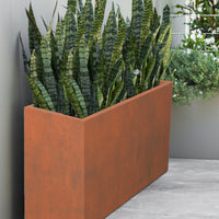 31" Mod Earthy Rust Color Designer Metal Planter Box