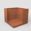 24" Mod Earthy Rust Color Metal Planter Box