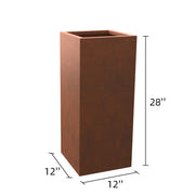 Mod Earthy Rust Color Tall Metal Planter Box