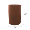 Mod Earthy Rust Color Cylindrical Metal Planter Box