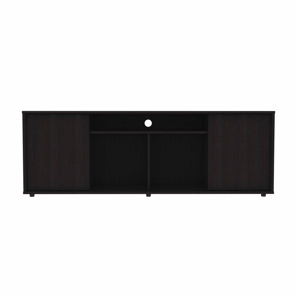 Black TV Stand Media Center with Two Cabinets
