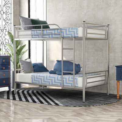 Silver Twin Over Twin  Separable Bunk Bed