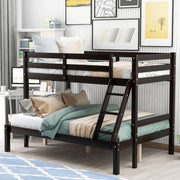 Brown Twin Size Full Size Bunk Bed