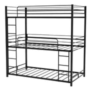 Black Twin Over Twin Over Twin Traditional Bunk Bed
