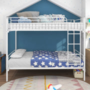 White Heavy Duty Twin Over Full Metal Bunk Bed