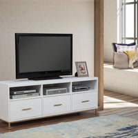 Glam White and Gold TV Console