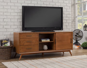 64" Wood Brown Mahogany Solids Okoume And Veneer Open Shelving TV Stand