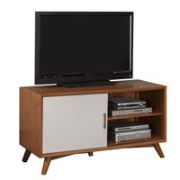Flair 50" Acorn and White Mid Century Mod TV Console