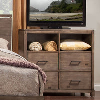 Rustic Weathered Gray TV Console Cabinet