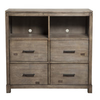 Rustic Weathered Gray TV Console Cabinet