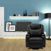 Power Lift Black Faux Leather Recliner Chair with Massage and Heat