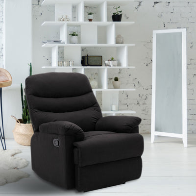 Primo Black Suede Massaging Recliner Chair