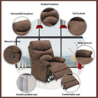 Luxurious Brown Recliner Chair with Heating and Massage