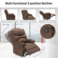 Luxurious Brown Recliner Chair with Heating and Massage