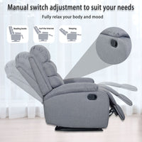 Plush Light Grey Microfiber Recliner Chair