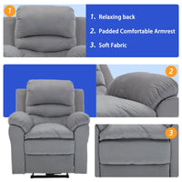 Premium Grey Recliner Chair with USB Charge and Massage