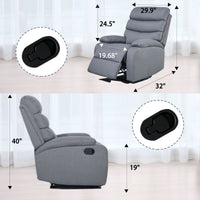 Plush Dark Grey Microfiber Recliner Chair
