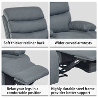 Plush Dark Grey Microfiber Recliner Chair