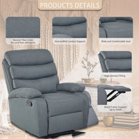 Plush Dark Grey Microfiber Recliner Chair