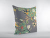 Green Gray Garden Zippered Suede Throw Pillow