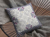 Gray Floral Frame Zippered Suede Throw Pillow