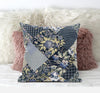 Black Yellow Floral Suede Throw Pillow