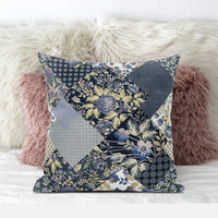 Black Yellow Floral Suede Throw Pillow