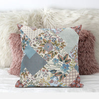 Gold Pink Floral Suede Throw Pillow