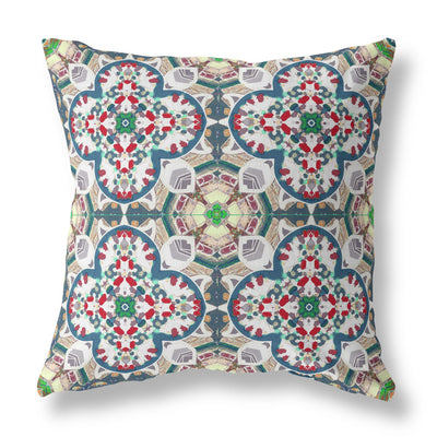 Green White Cloverleaf Indoor Outdoor Throw Pillow