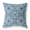 Blue Aqua Cloverleaf Indoor Outdoor Throw Pillow